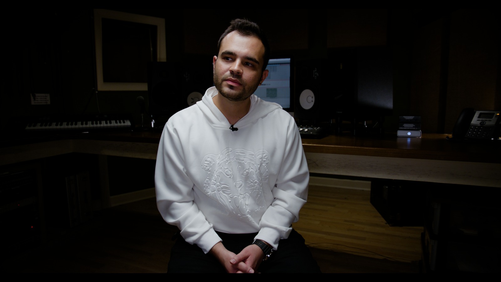 Studio portrait graded with the Wright Color Paris 400 look