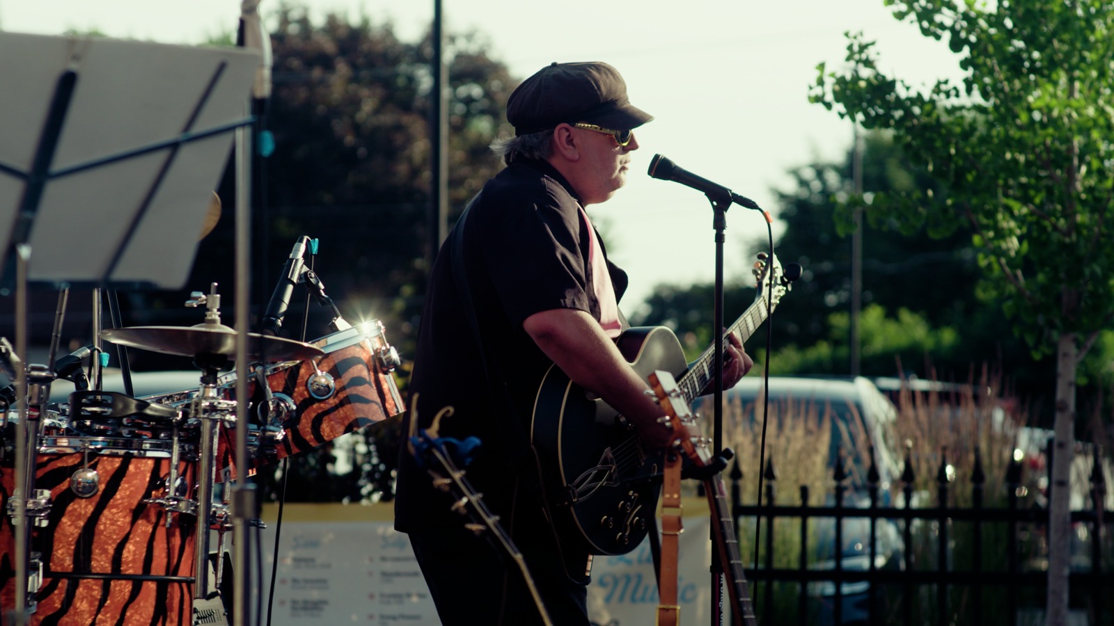 Outdoor concert in hard sunlight with the Sydney 250D look applied